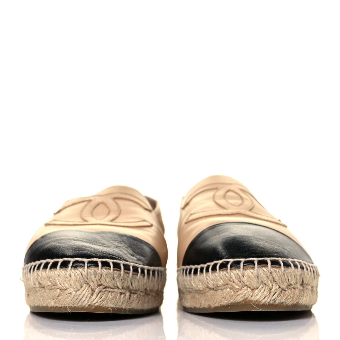 Lambskin CC Espadrilles 42 Beige Black