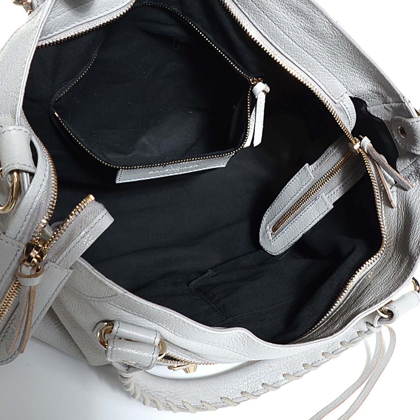 Chevre Gold Metallic Edge Hardware Velo Gris Perle