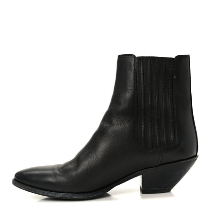 Saint Laurent Calfskin Brit Souple Ankle Boots 38 Black 1 of 9