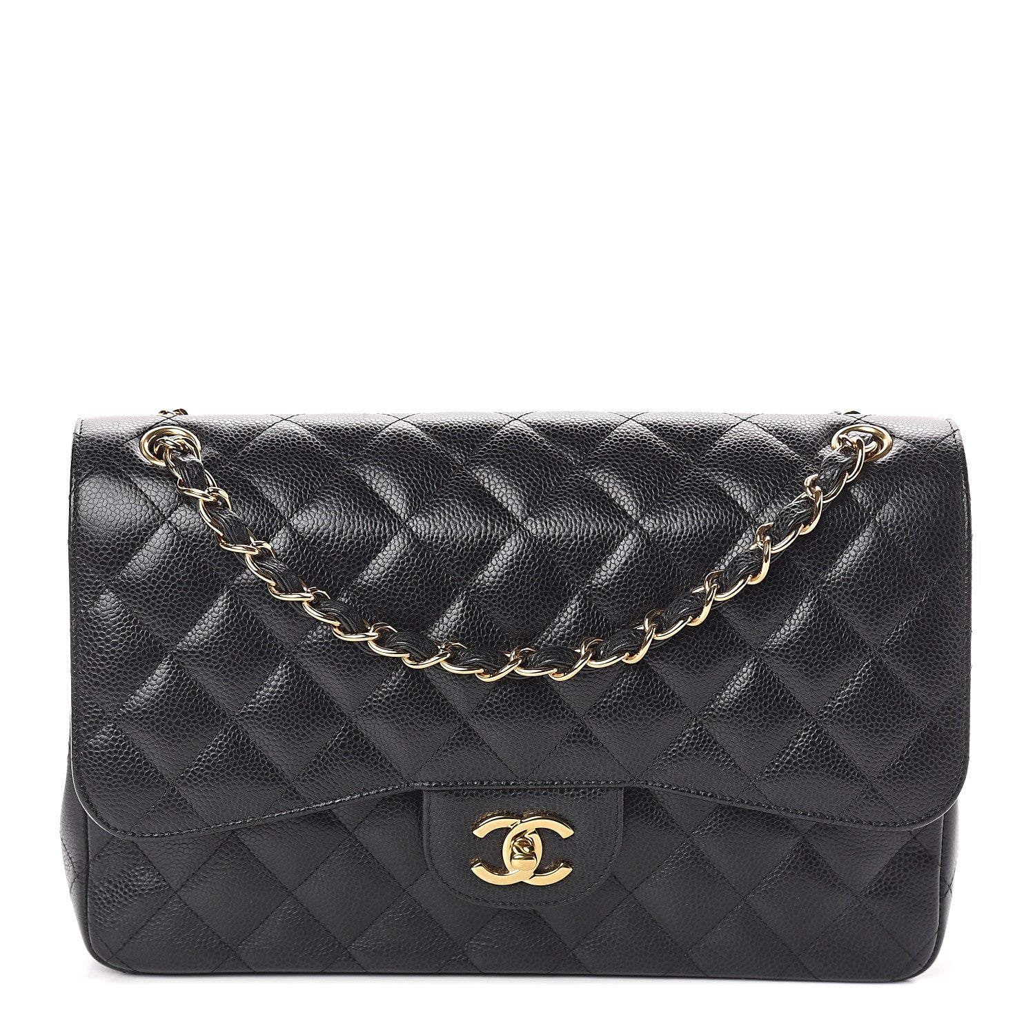 Chanel Caviar Quilted Jumbo Double Flap Black 1 of 12