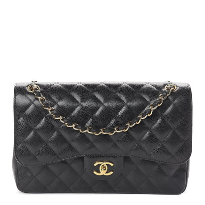 Chanel Caviar Quilted Jumbo Double Flap Black 1 of 12