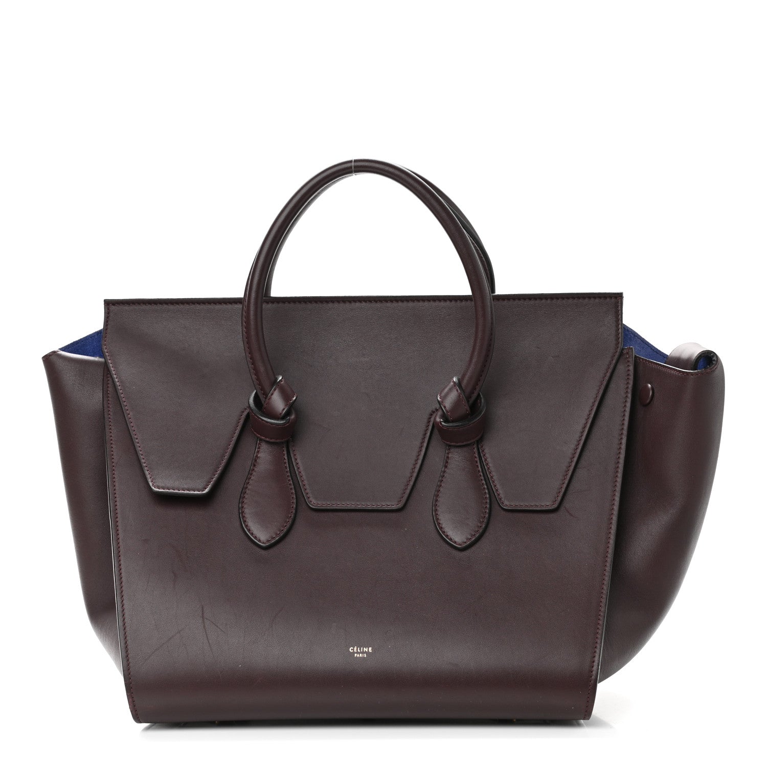Celine Smooth Calfskin Small Tie Knot Tote Burgundy 1 of 18