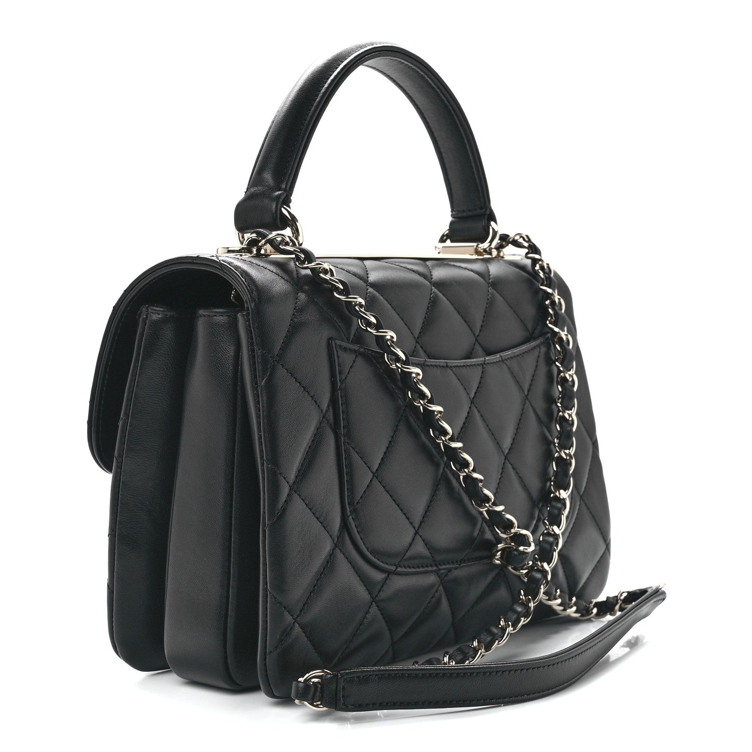 Chanel Lambskin Quilted Small Trendy CC Dual Handle Flap Bag Black 2 of 12