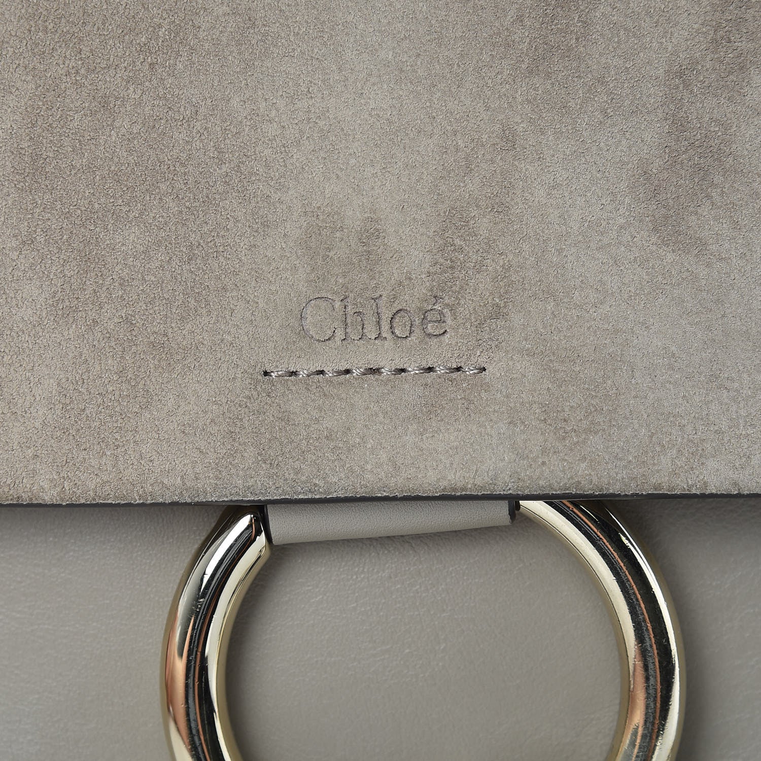 Chloe Suede Calfskin Small Faye Shoulder Bag Motty Grey 6 of 11