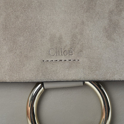 Chloe Suede Calfskin Small Faye Shoulder Bag Motty Grey 6 of 11