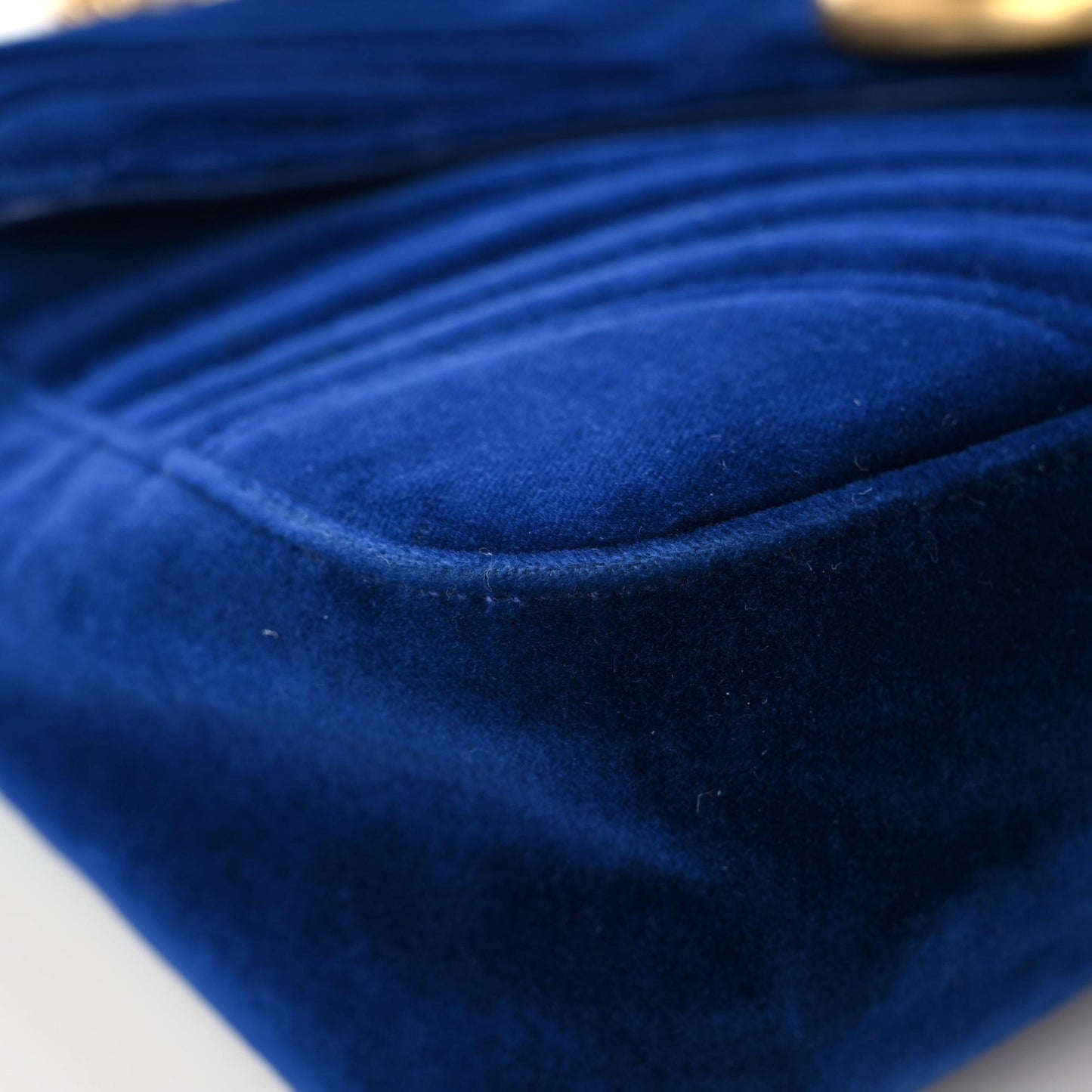 Velvet Matelasse Medium GG Marmont Shoulder Bag Cobalt Blue