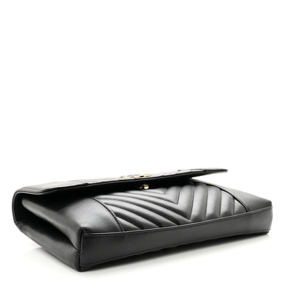 Chanel Calfskin Quilted Daily Chevron Clutch Black 4 of 8