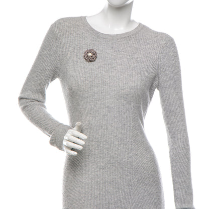 Chanel Tweed Pearl Small Camellia Brooch Pink 2 of 4