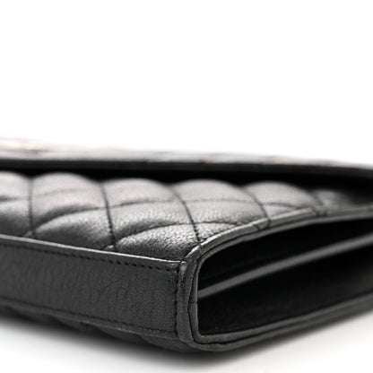 Saint Laurent Sheepskin Tri-Quilt Monogram Envelope Chain Wallet Black 11 of 11