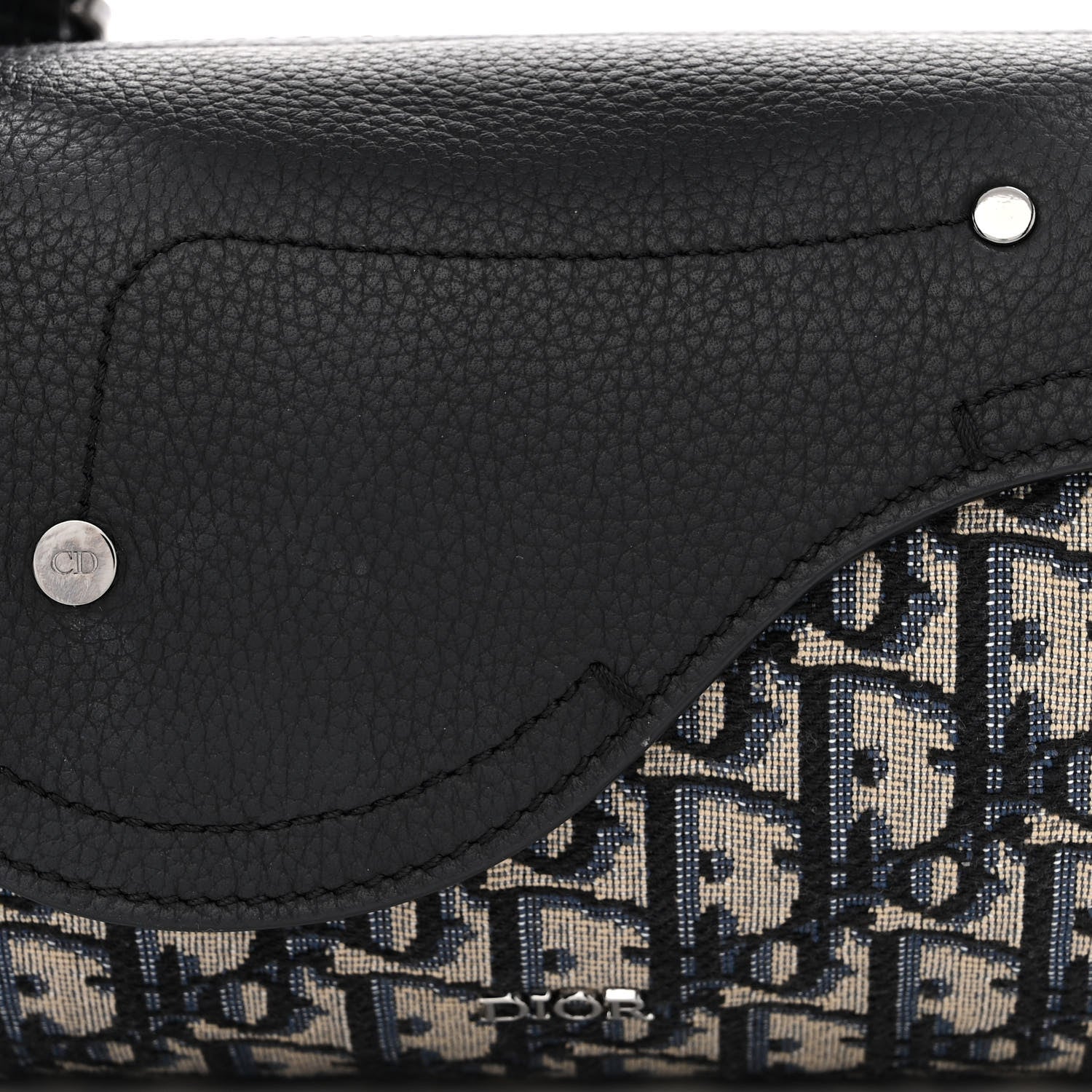 Christian Dior Oblique Mini Roller Saddle Bag With Strap Beige Black 7 of 11