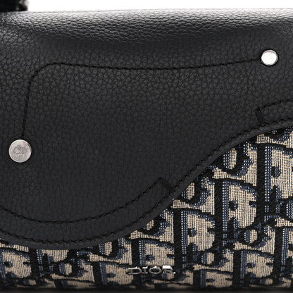 Christian Dior Oblique Mini Roller Saddle Bag With Strap Beige Black 7 of 11