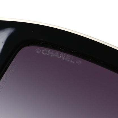 Chanel Acetate Cat Eye Sunglasses 6057 Black White 5 of 8