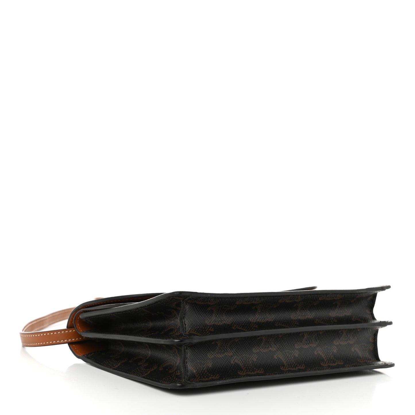 Triomphe Canvas Lambskin Wallet On Strap Tan