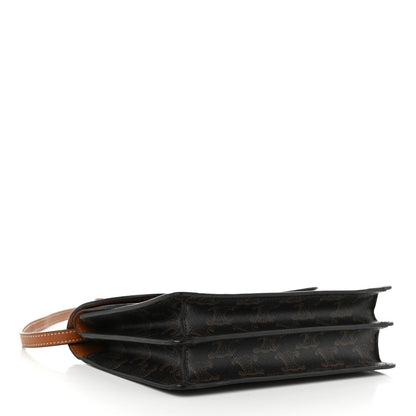 Celine Triomphe Canvas Lambskin Wallet On Strap Tan 4 of 10