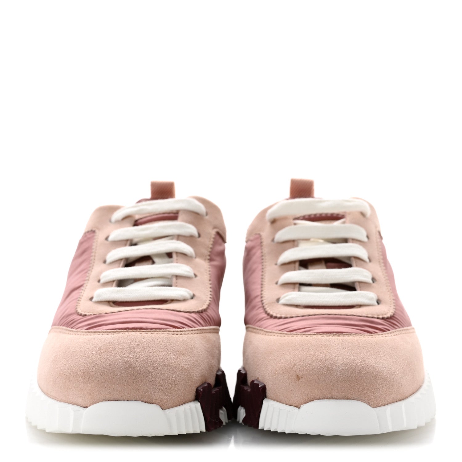 Hermes Parachute Fabric Suede Goatskin Bouncing Sneakers 35 Rose Rose Opaline 3 of 9