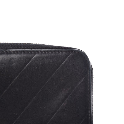 Chanel Lambskin Chevron Quilted CC Zip Around Wallet Black 12 of 14