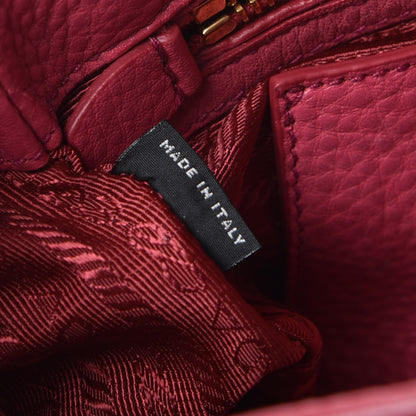 Prada Vitello Daino Push Lock Messenger Bag Peonia 7 of 8