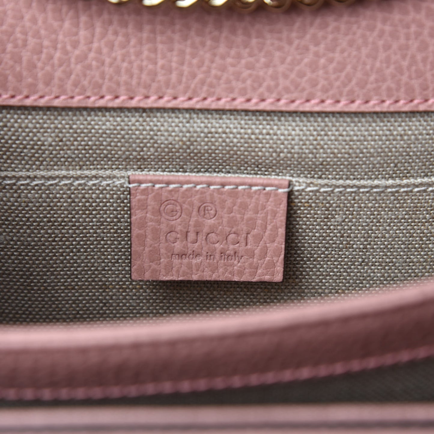 Dollar Calfskin Small Interlocking G Shoulder Bag Soft Pink