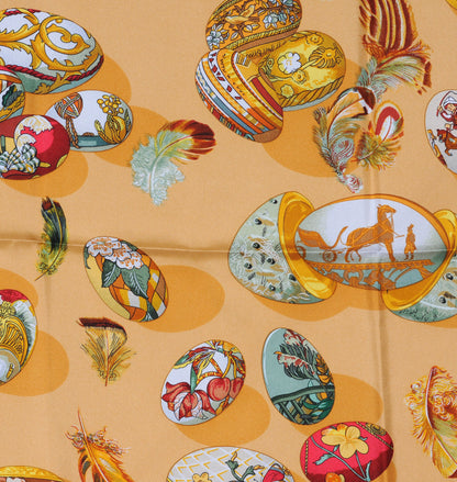 Hermes Silk Couvee D Scarf 90 Brown 1 of 8