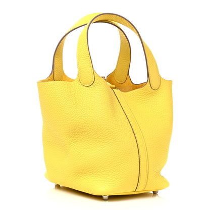 Hermes Taurillon Clemence Picotin Lock 18 PM Lime 2 of 4