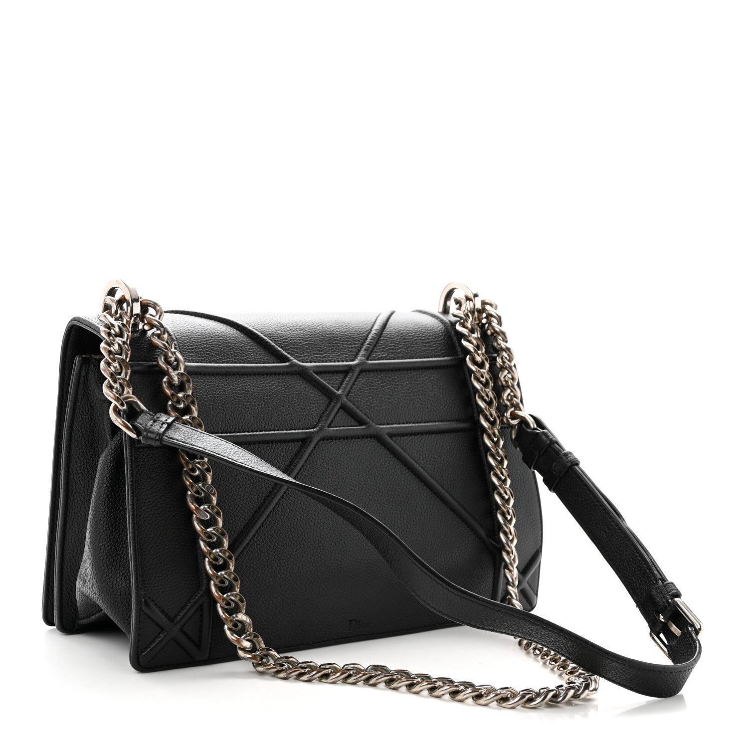 Christian Dior Grained Calfskin Medium Diorama Flap Bag Black 3 of 12