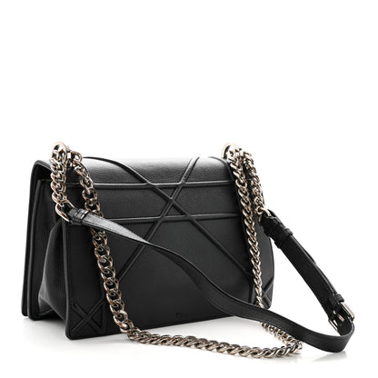 Christian Dior Grained Calfskin Medium Diorama Flap Bag Black 3 of 12