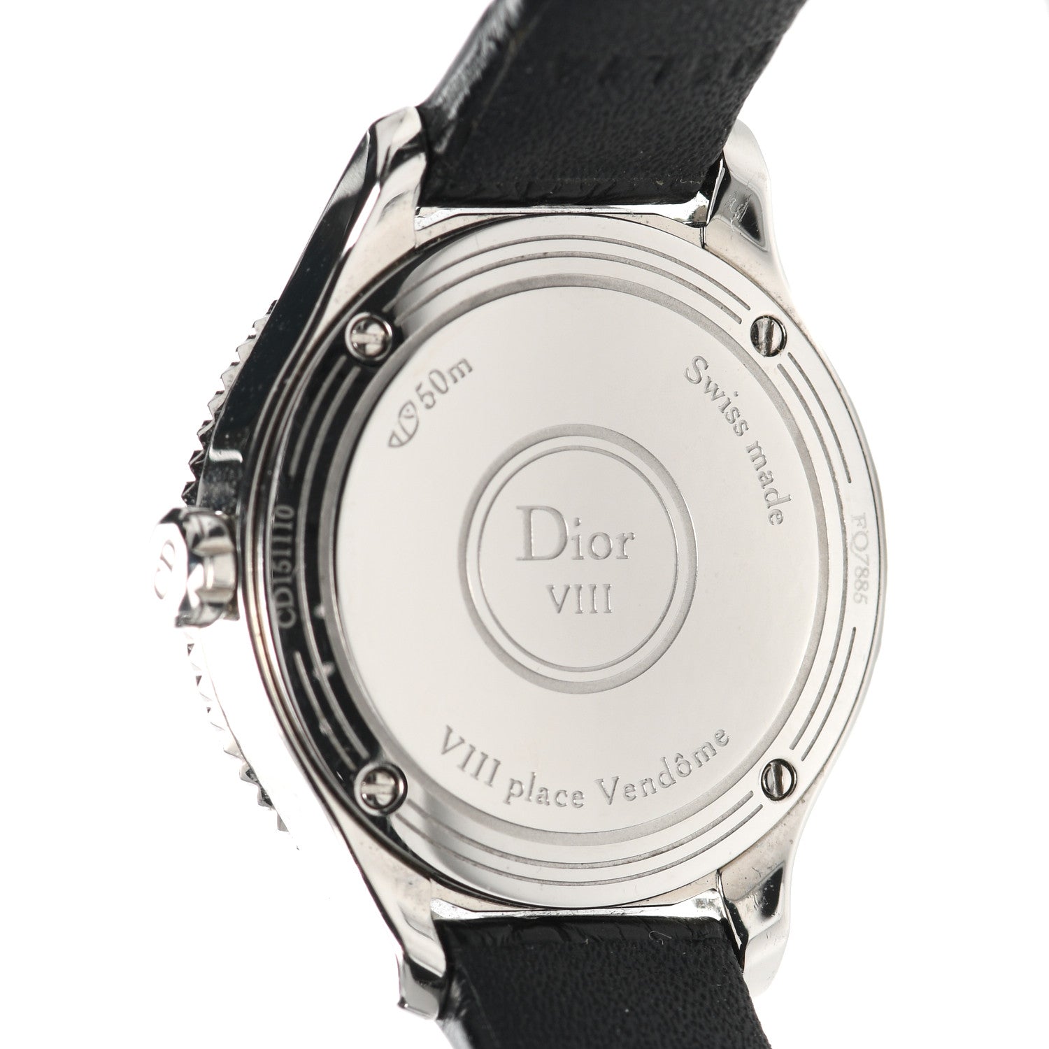 Christian Dior Stainless Steel Alligator Diamond Bezel 25mm Dior VIII Montaigne Quartz Watch 4 of 5