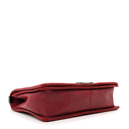 Chanel Nubuck Chesterfield Quilted Large Celtic Boy Flap Red 4 of 11