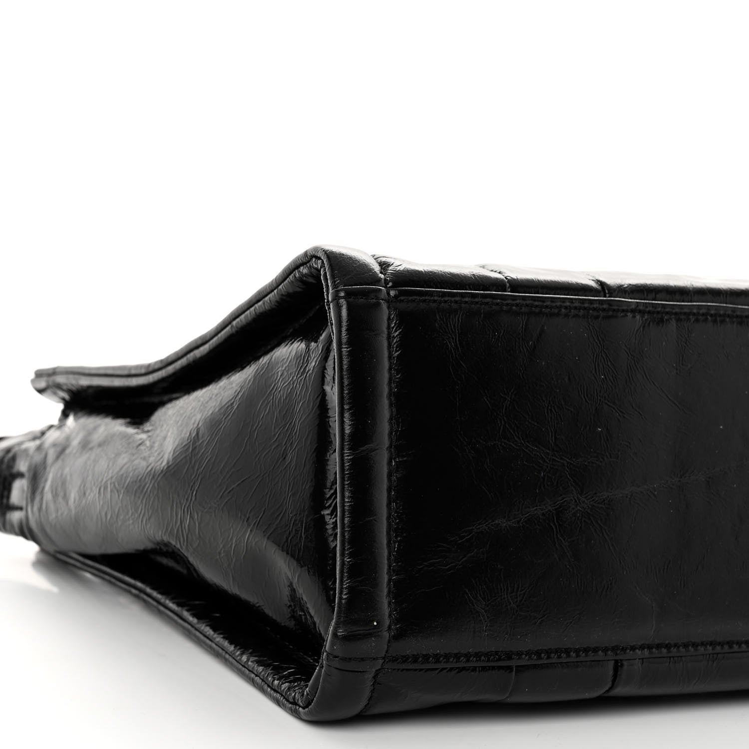 Marc Jacobs Shiny Crinkled Calfskin The Tote Bag Black 8 of 10