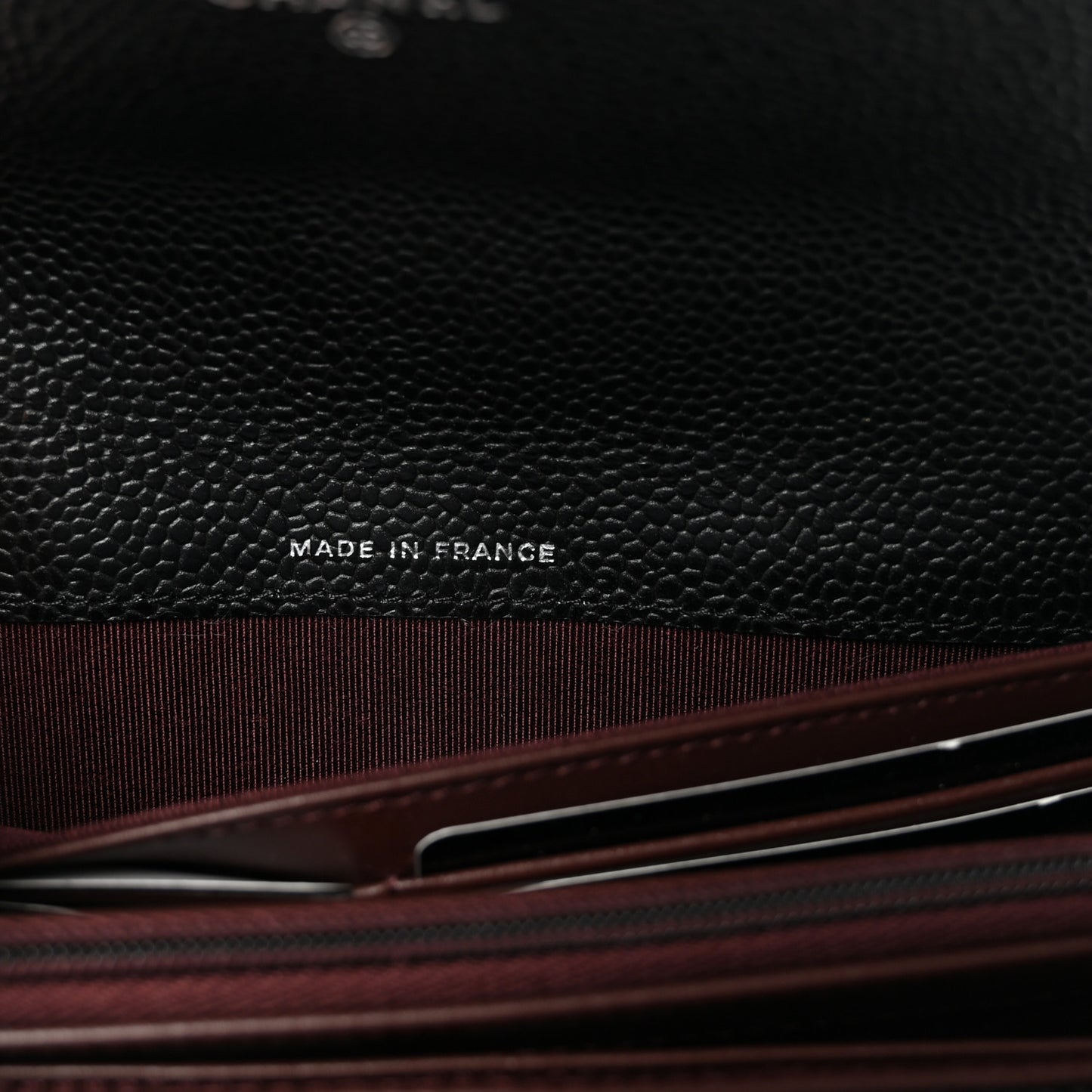 Caviar Quilted Large Gusset Flap Wallet Black