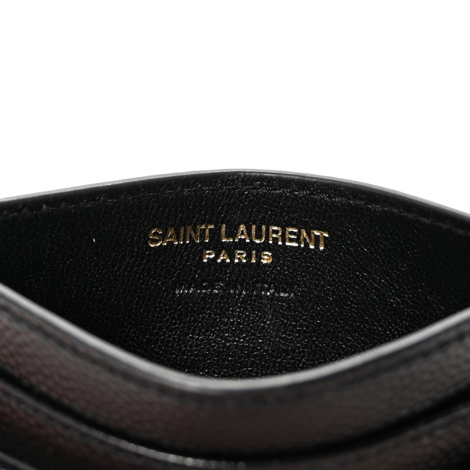 Saint Laurent Grain De Poudre Matelasse Chevron Monogram Credit Card Case Black 6 of 7