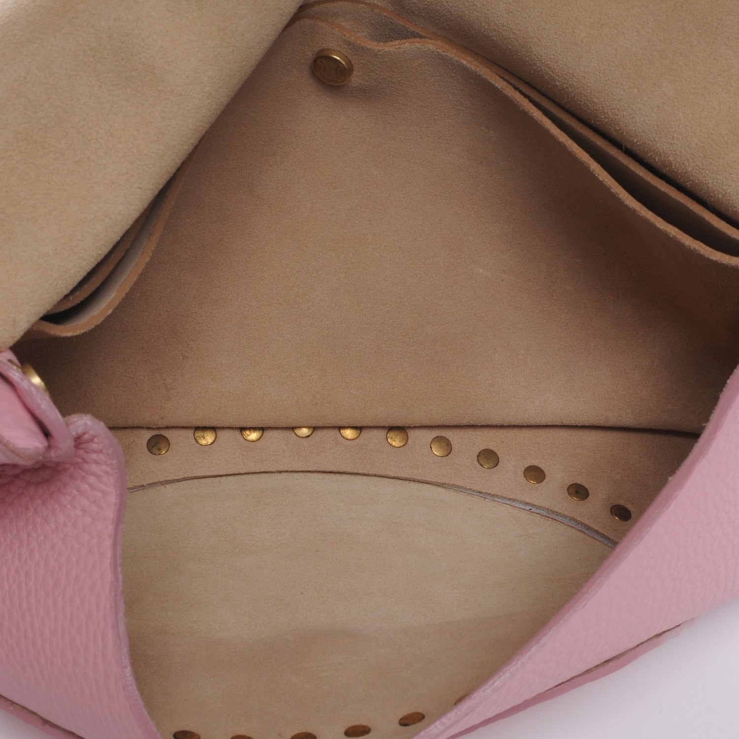 Celine Leather Studded Shoulder Bag Pink 5 of 8