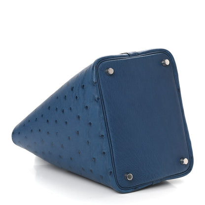 Hermes Ostrich Picotin Lock 18 Deep Blue 4 of 10