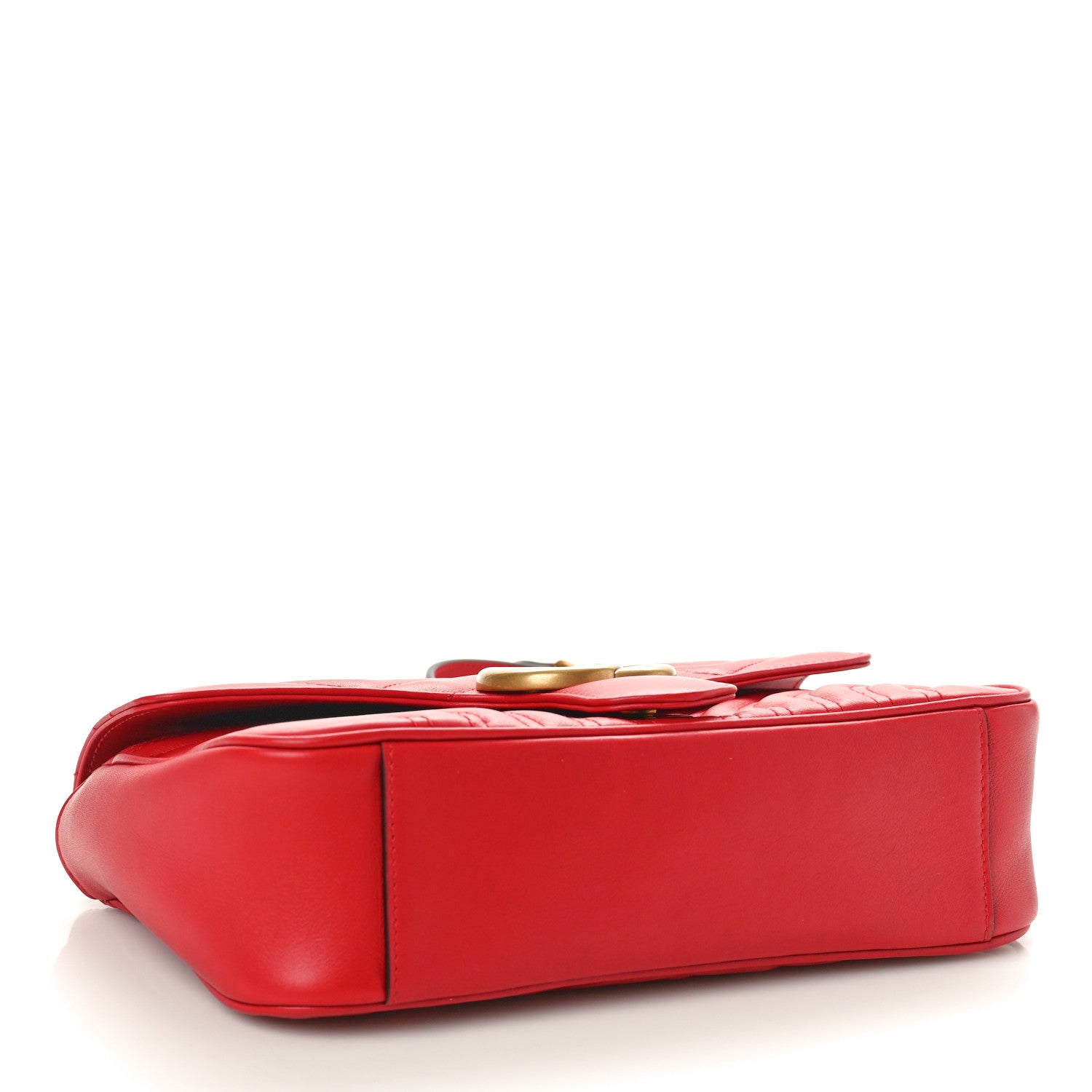 Gucci Calfskin Matelasse Small GG Marmont Shoulder Bag Hibiscus Red 4 of 10
