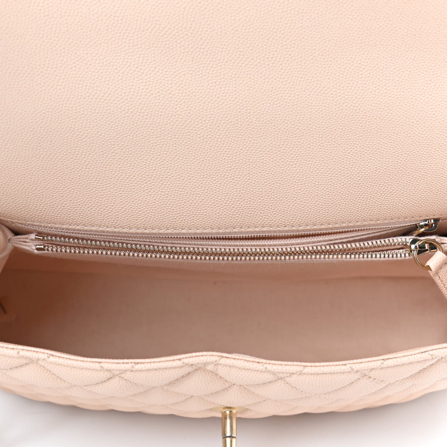 Chanel Caviar Quilted Medium Coco Handle Flap Light Beige 4 of 4