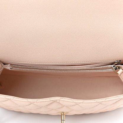 Chanel Caviar Quilted Medium Coco Handle Flap Light Beige 4 of 4