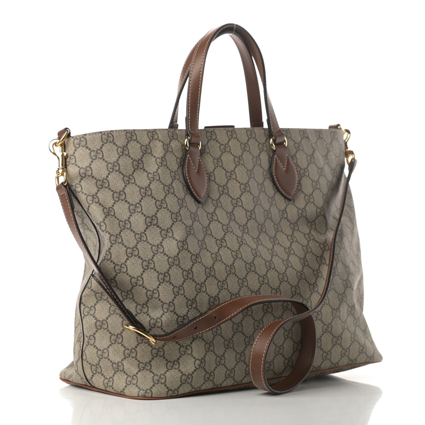 Soft GG Supreme Monogram Medium Crossbody Tote Beige Cuir