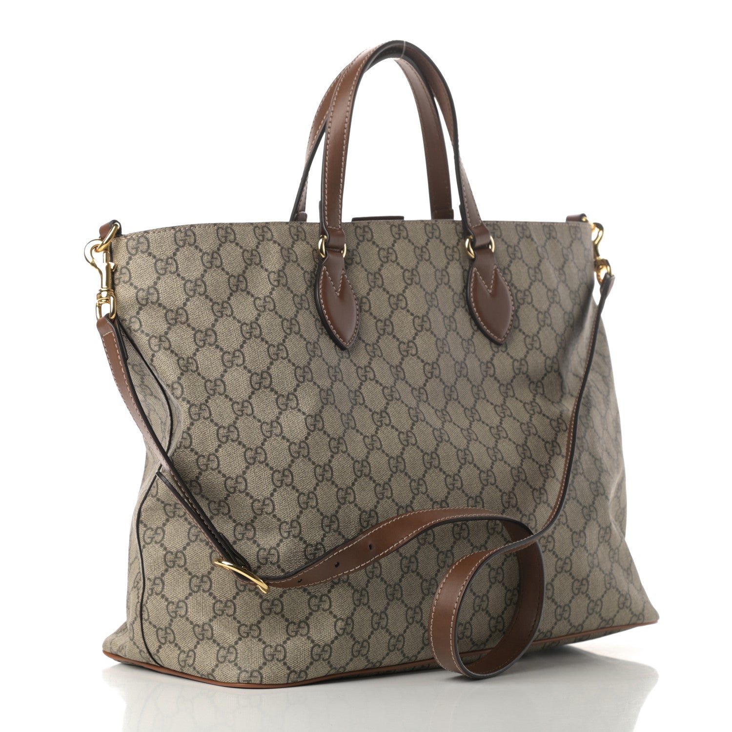 Gucci Soft GG Supreme Monogram Medium Crossbody Tote Beige Cuir 3 of 11