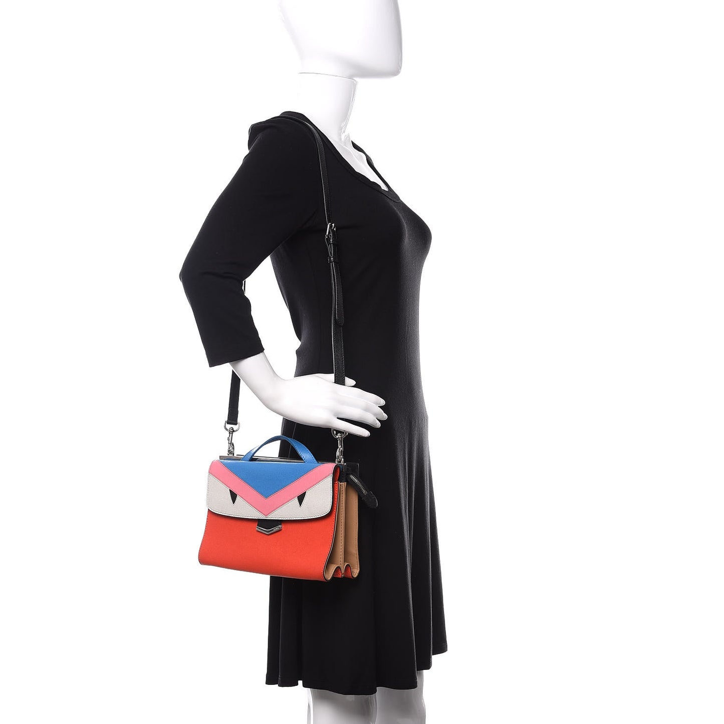Vitello Elite Monster Mini Demi Jour Shoulder Bag Papavero Royal Blue Multicolor