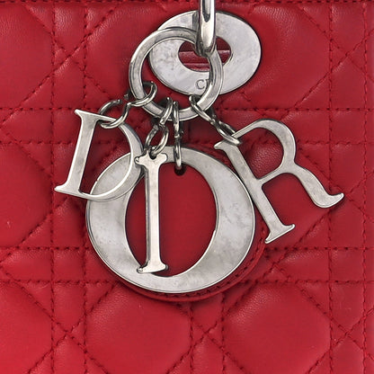 Christian Dior Lambskin Cannage Medium Lady Dior Red 8 of 11