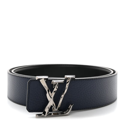 Louis Vuitton Taurillon Calfskin 40mm LV Initiales Reversible 90 36 Belt Black Navy 1 of 5