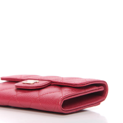 Chanel Caviar Quilted Flap Card Holder Wallet Dark Pink 7 of 11