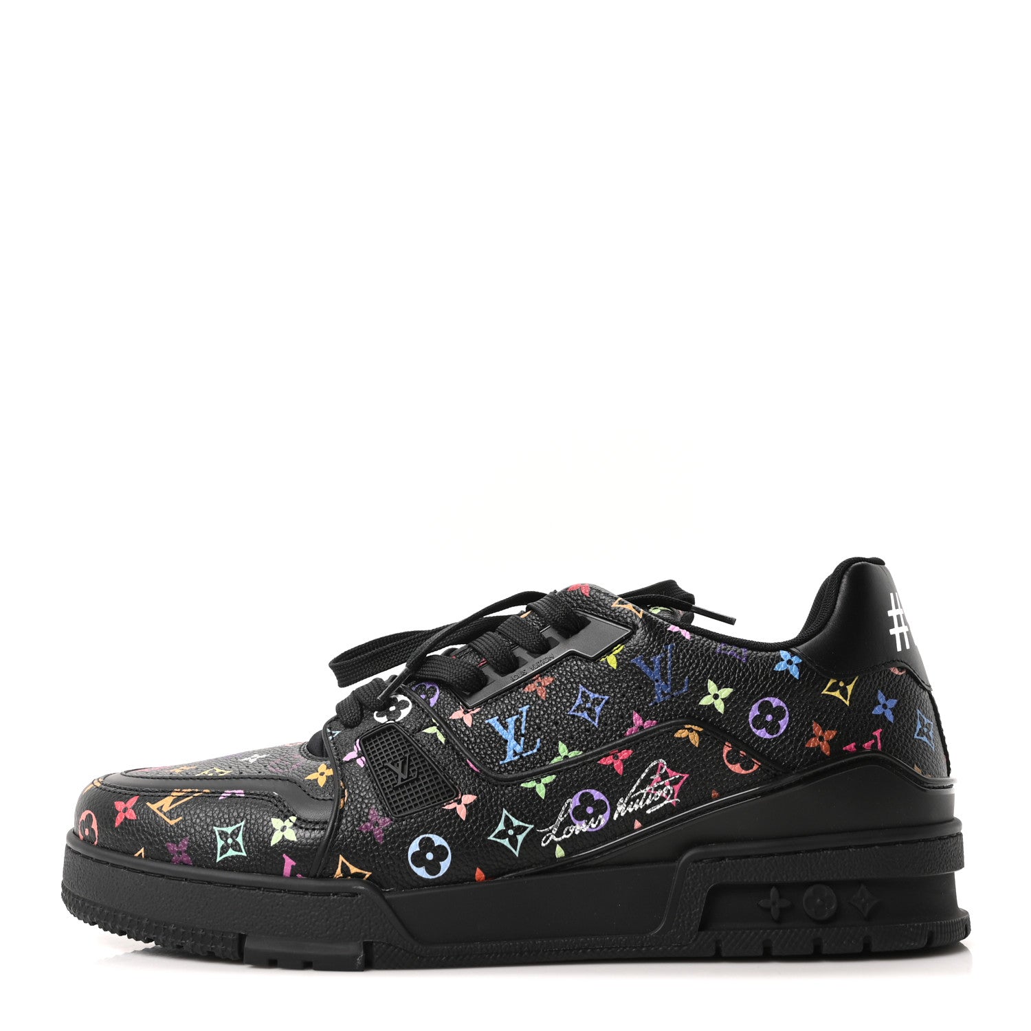 Louis Vuitton LV X TM Calfskin Monogram Multicolor LV Trainer Sneakers 8 Black 1 of 10