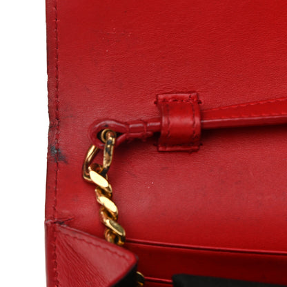 Saint Laurent Smooth Calfskin Classic Monogram Kate Wallet On Chain Red 11 of 14