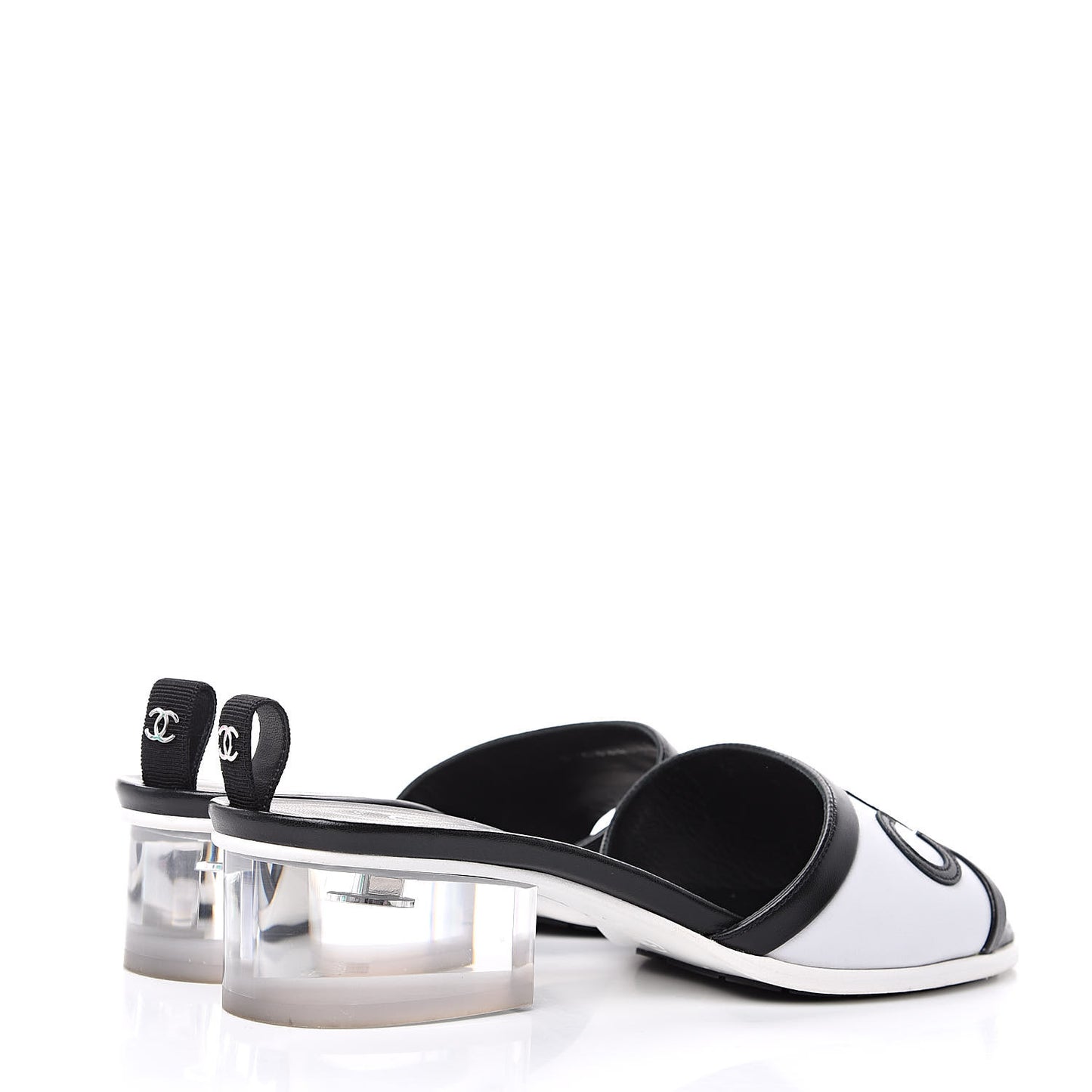 PVC Lambskin Logo Mules 40 Black