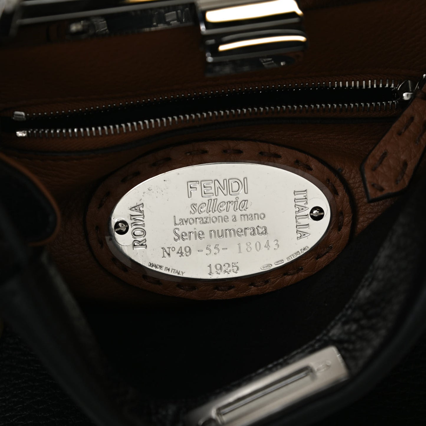 Cuoio Romano Selleria Bi-Color Mini Peekaboo Iconic Satchel Black Mou