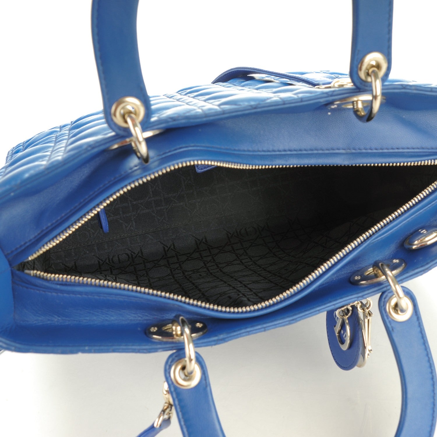 Christian Dior Lambskin Cannage Large Lady Dior Royal Blue 5 of 9