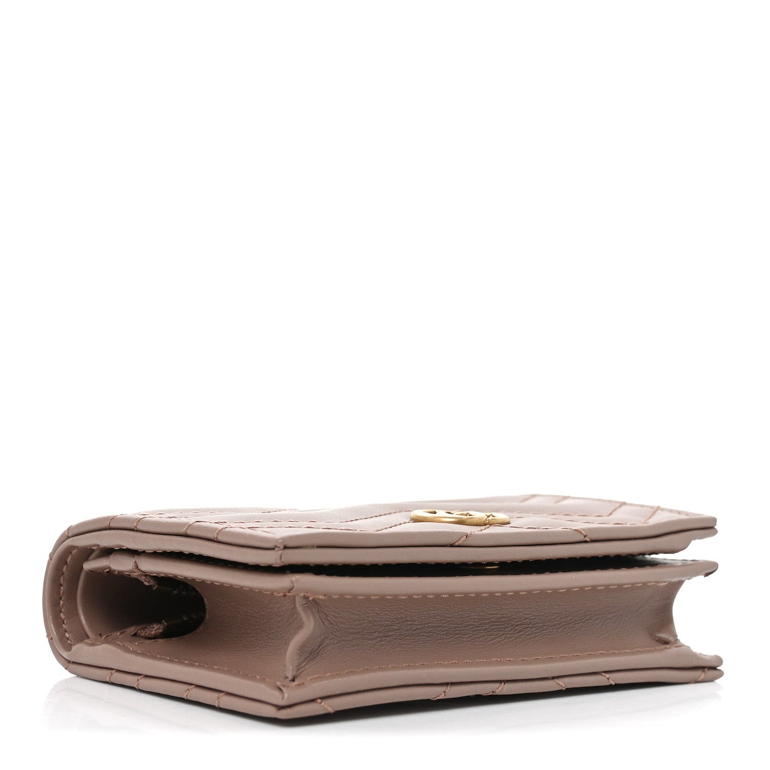 Gucci Calfskin Matelasse GG Marmont Card Case Wallet Porcelain Rose 4 of 8