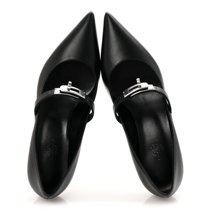 Hermes Calfskin Kiara 40 Pumps 36.5 Black 2 of 10
