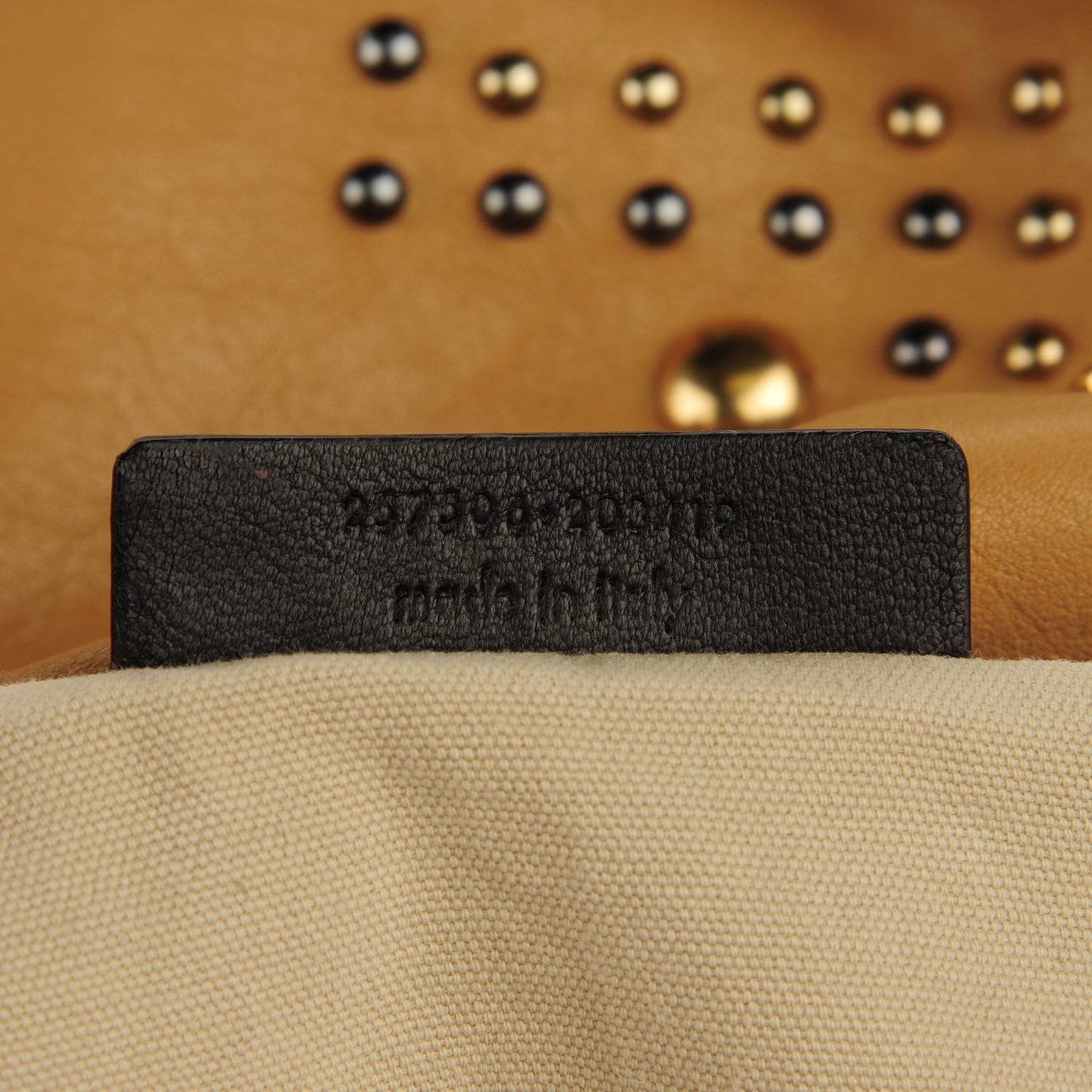 Calfskin Large Studded Roady Hobo Beige